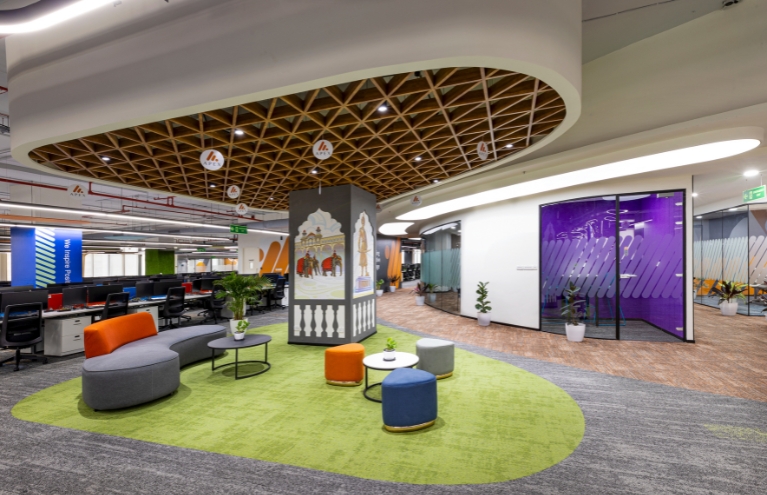 At the Apex Bangalore office, collaboration hubs encourage a healthy interaction between team members