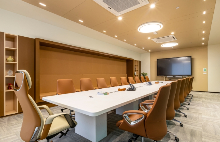 Layered lighting creates a comfortable environment at the Waree office