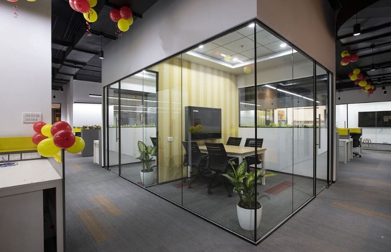 Quiet rooms provide a focused environment for work at the DHL office